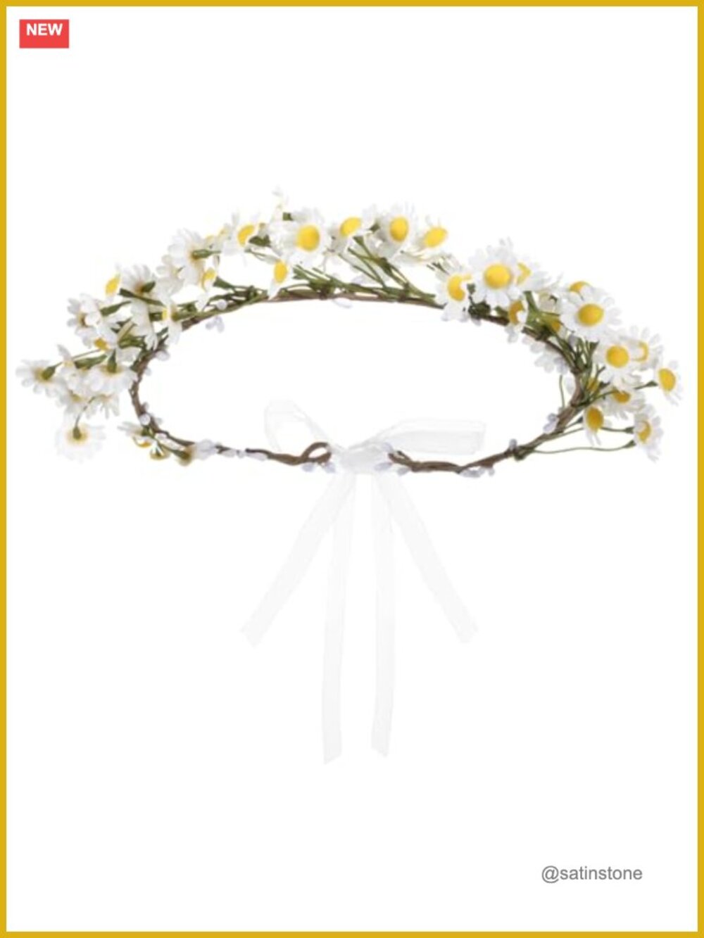 Handmade Floral Hair Band Daisy Flower Headband Crown Boho Wedding Festival